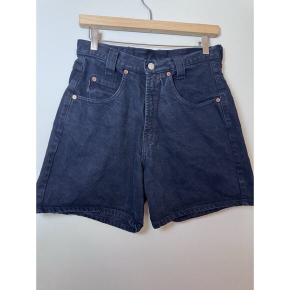 Vintage Bongo Jean Shorts Women's 11 Black Washed High Waist 90s 80s retro Biker - Picture 9 of 13